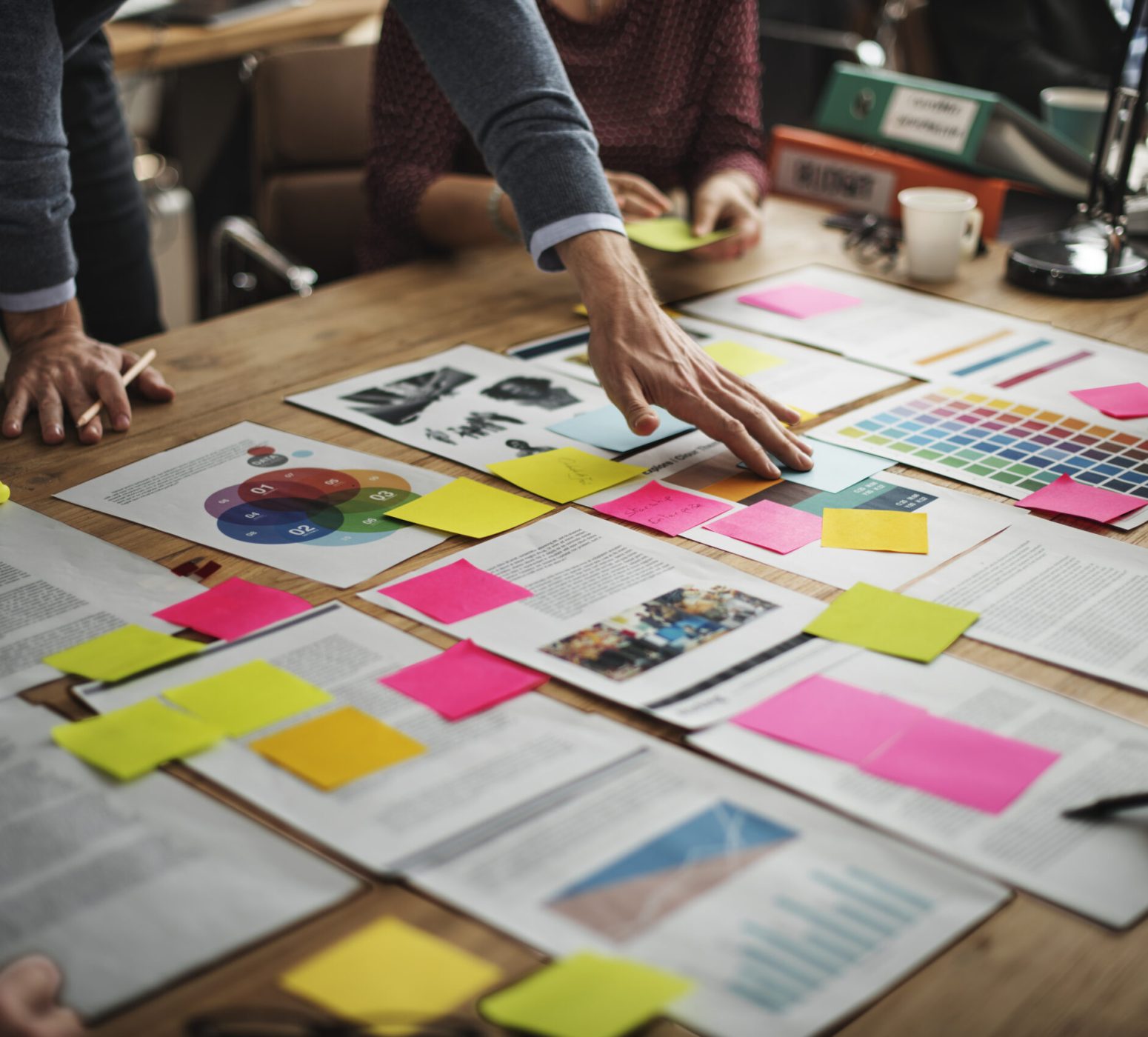 Business people are brainstorming